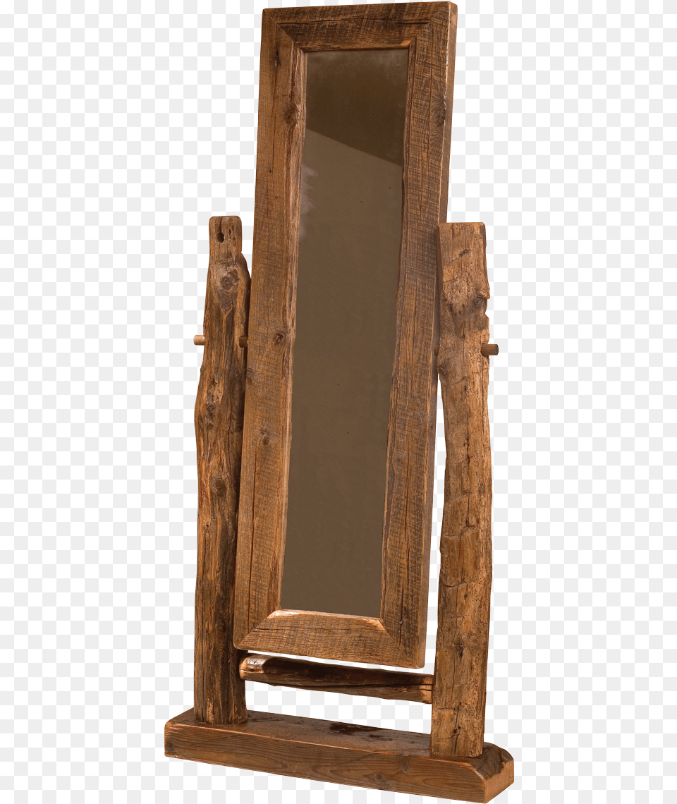 Rustic Stand Up Mirror, Wood, Furniture Png Image