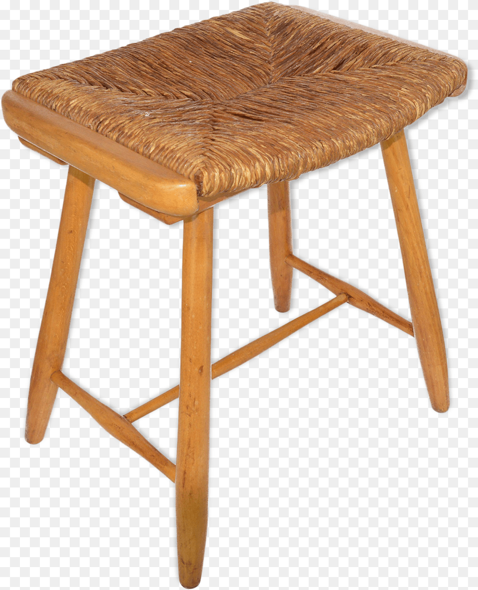 Rustic Stool With Seagrass Seat Poland 1950src Wood Guitar Stool, Bar Stool, Furniture, Chair, Table Free Transparent Png