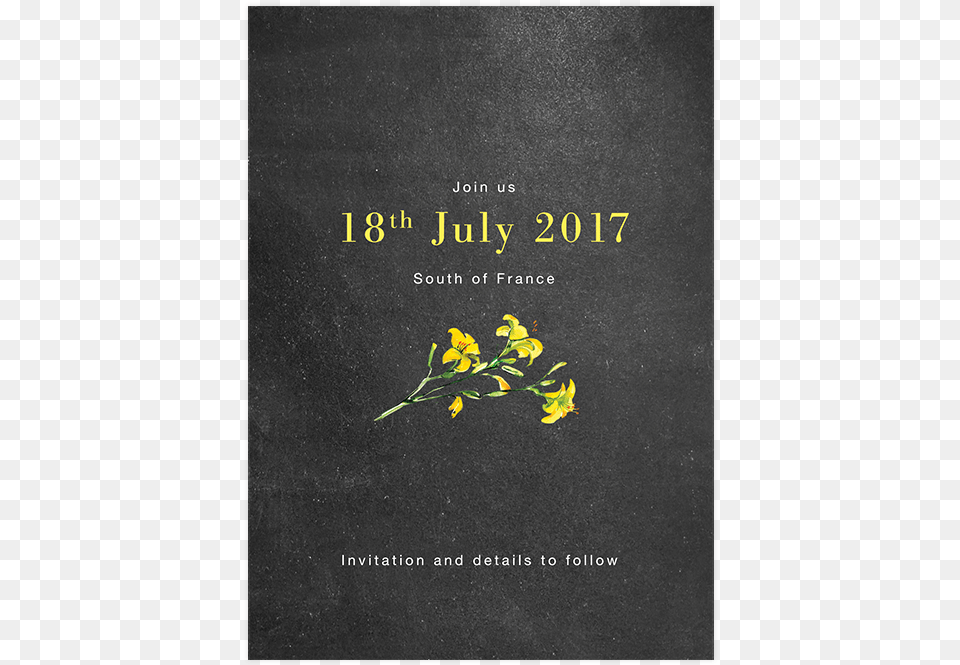 Rustic Yellow Flowers Wedding Save The Date Book Cover, Publication, Advertisement, Envelope, Greeting Card Png Image