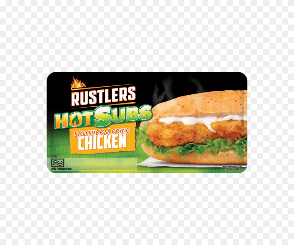 Rustlers Hot Subs Southern Fried Chicken, Burger, Food, Lunch, Meal Free Png Download