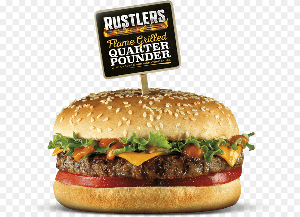 Rustlers Quarter Pounder, Burger, Food Free Transparent Png