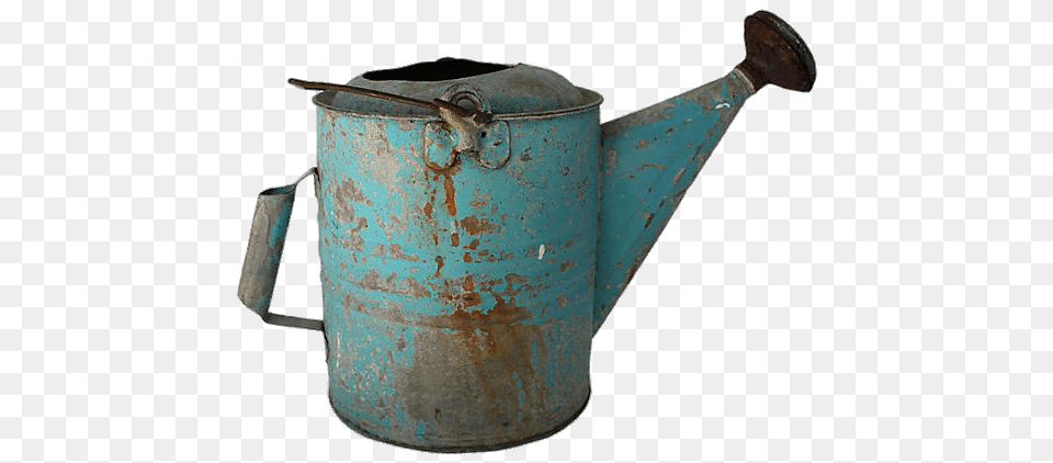 Rusty Turquoise Watering Can, Tin, Watering Can Free Png Download