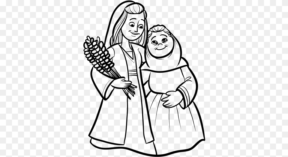 Ruth And Naomi Coloring Pages Awesome Ruth And Naomi Ruth And Naomi Cartoon, Gray Free Png
