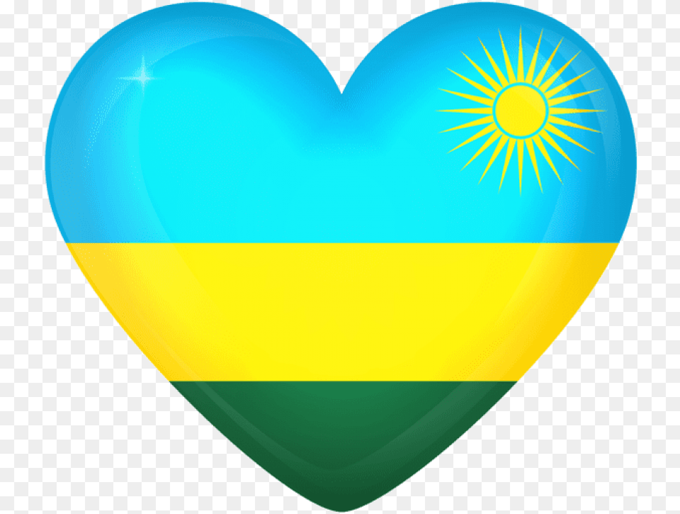 Rwanda Large Heart Flag Heart, Balloon Free Png Download