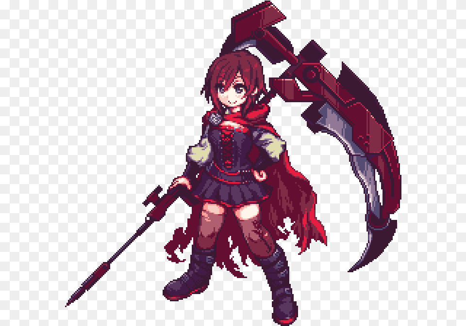 Rwby Ruby Pixel Art, Clothing, Costume, Person, Book Png