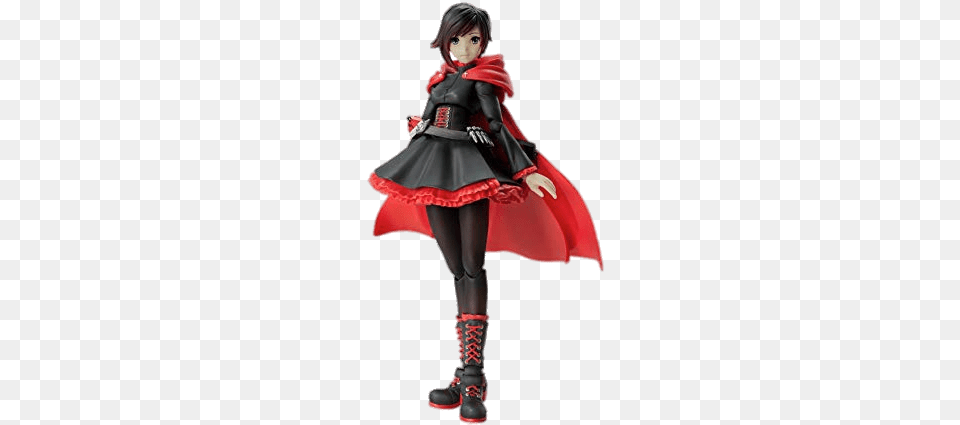 Rwby Ruby Rose Figurine, Cape, Clothing, Costume, Person Png Image