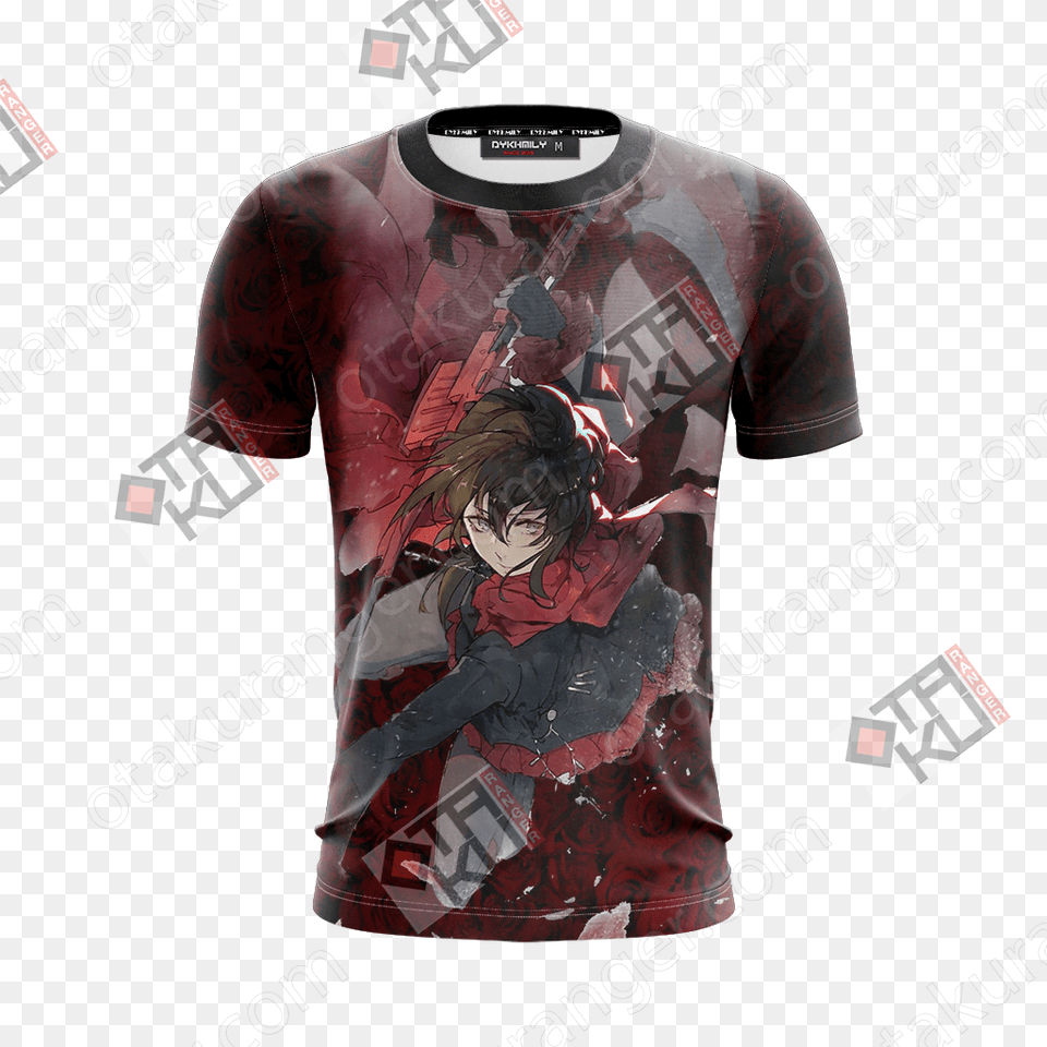 Rwby Ruby Rose New Look 3d T Shirt T Shirt, T-shirt, Clothing, Publication, Person Free Transparent Png