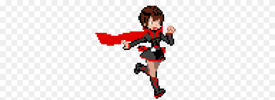 Rwby Ruby Rose Pixel Art Maker, Person, Martial Arts, Sport, Kicking Free Transparent Png