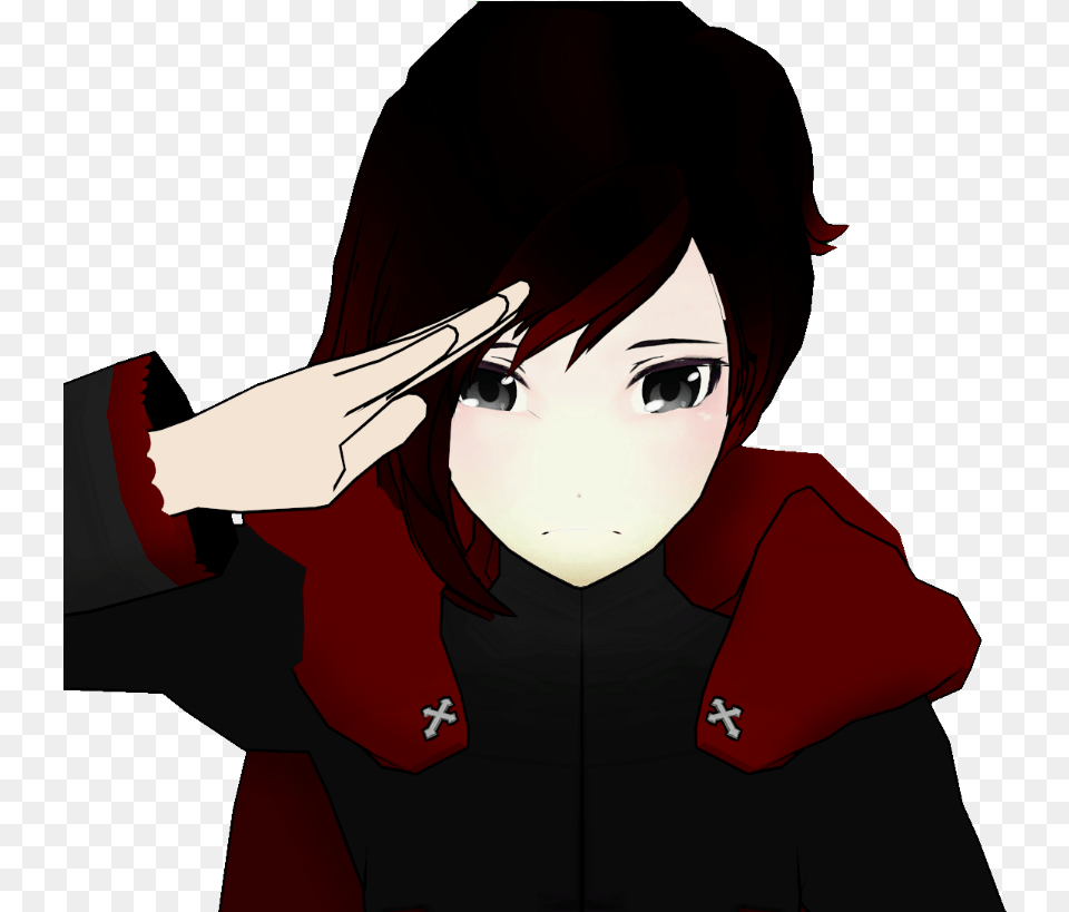 Rwby Ruby Rose Salute, Book, Comics, Publication, Adult Free Png Download