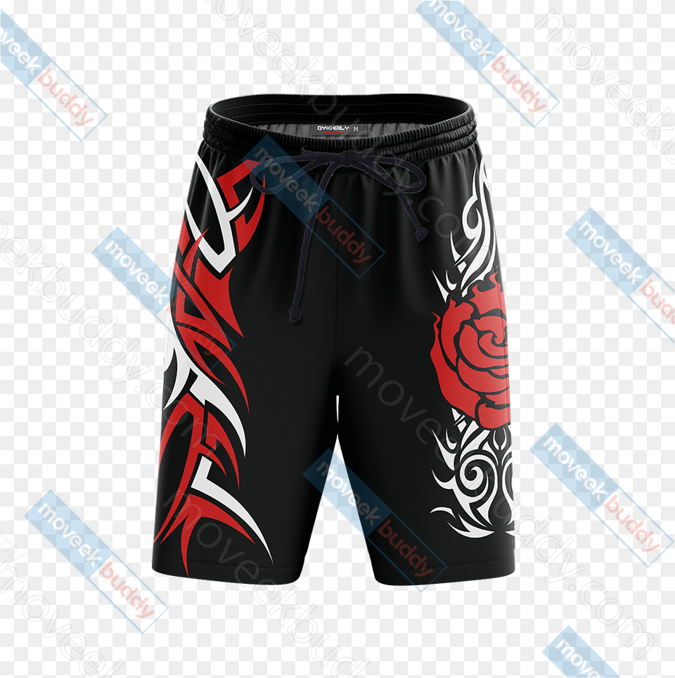 Rwby Ruby Rose Symbol Beach Short Ruby Rose, Clothing, Shorts, Swimming Trunks, Can Free Png Download