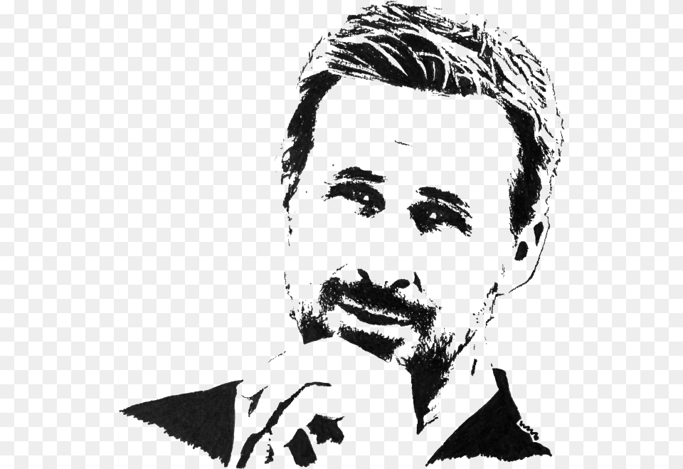Ryan Gosling Ryan Gosling Black And White, Portrait, Face, Head, Photography Png Image