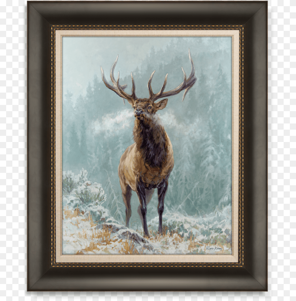 Ryan Kirby Elk In Snow Outdoor Life 2020 Cover Canvas, Animal, Deer, Mammal, Wildlife Png Image