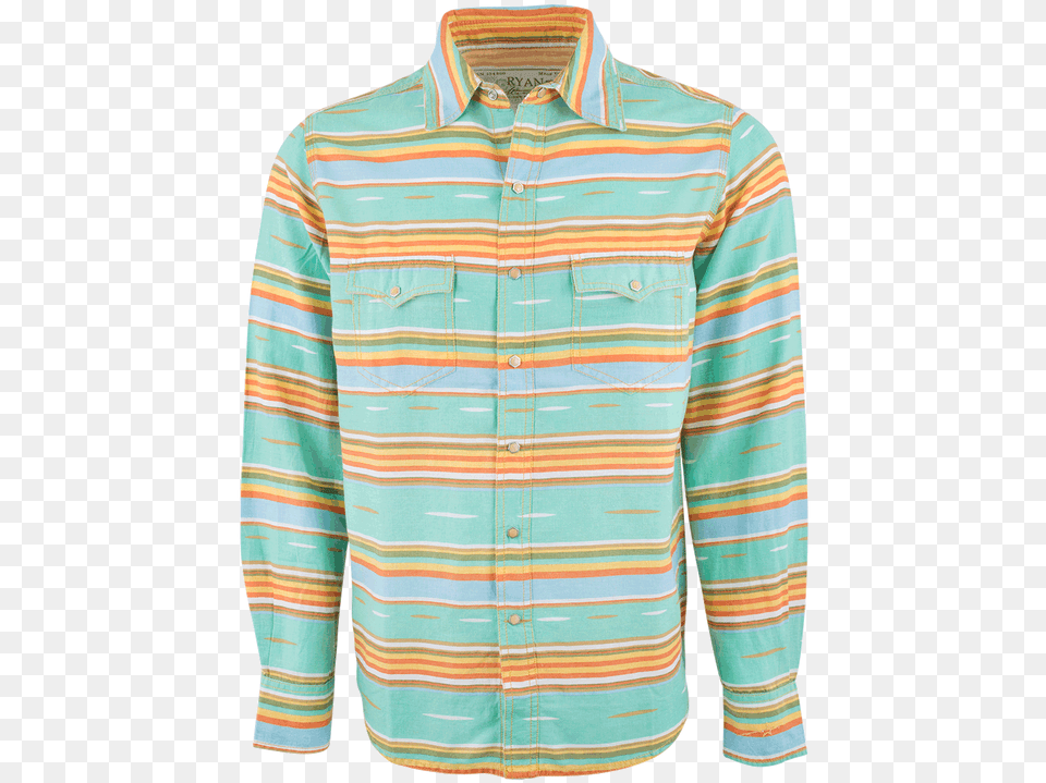 Ryan Michael Serape Stripe Snap Shirt Seidensticker, Clothing, Long Sleeve, Sleeve, Dress Shirt Free Transparent Png