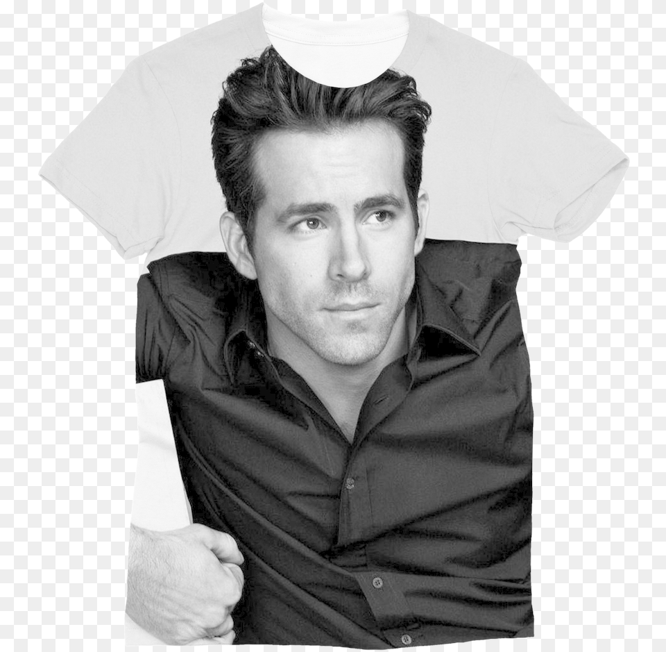 Ryan Reynolds Classic Sublimation Women39s T Shirt Ryan Reynolds Photoshoot Hd, T-shirt, Clothing, Face, Portrait Png