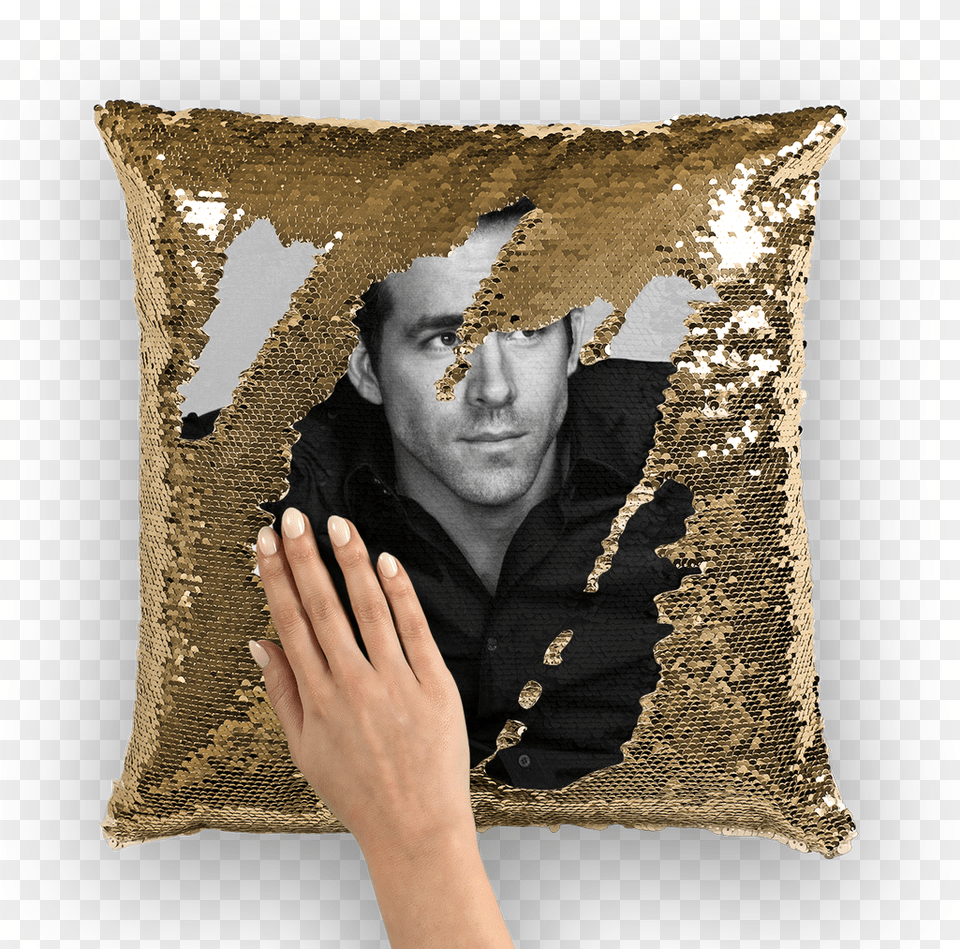 Ryan Reynolds Sequin Cushion Cover Personalised Sequin Cushion, Pillow, Home Decor, Adult, Wedding Free Transparent Png