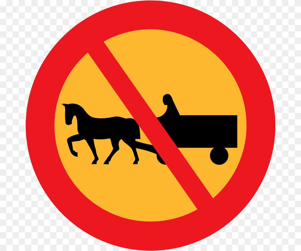 Ryanlerch No Horse And Carts Sign, Symbol, Road Sign, Animal, Mammal Png Image