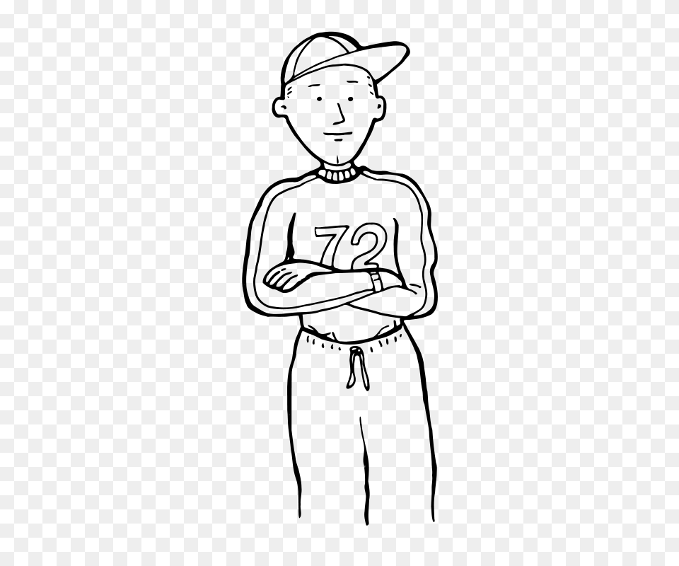 Ryanlerch Sporty Boy Outline, Gray Png Image