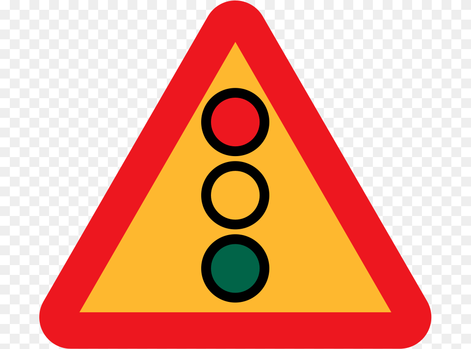Ryanlerch Traffic Lights Ahead Sign, Triangle, Light, Symbol, Dynamite Free Transparent Png