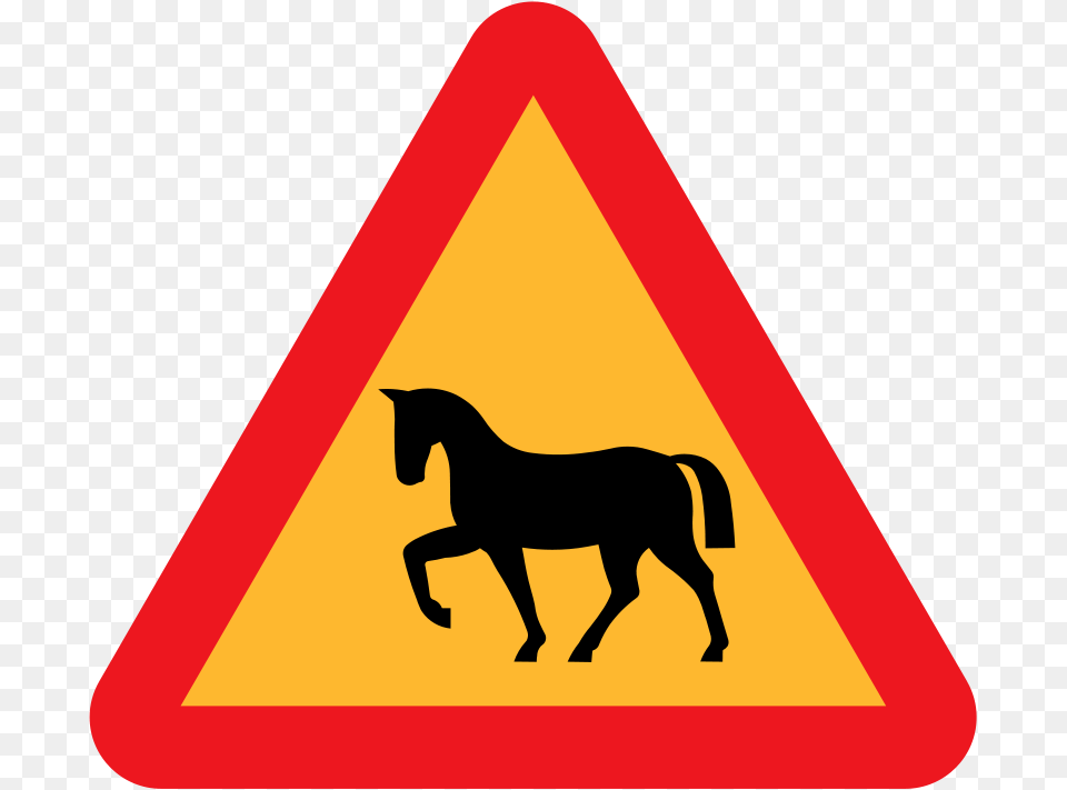 Ryanlerch Warning Horses Roadsign, Sign, Symbol, Road Sign, Animal Free Transparent Png