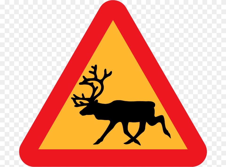 Ryanlerch Warning Reindeer Roadsign, Sign, Symbol, Road Sign, Animal Png