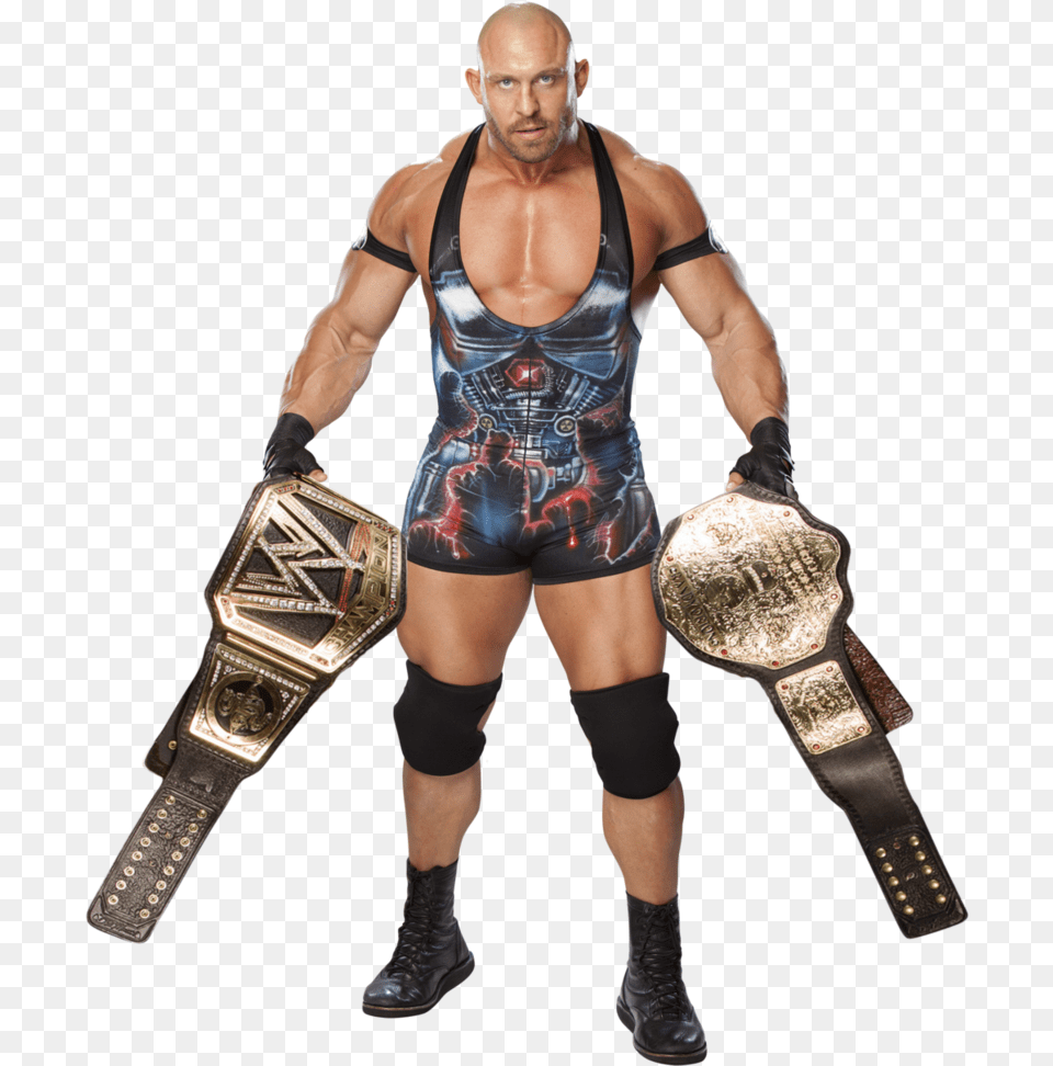 Ryback Wwe World Heavyweight Champion By The Rocker Ryback With Wwe Championship, Adult, Person, Male, Man Free Transparent Png