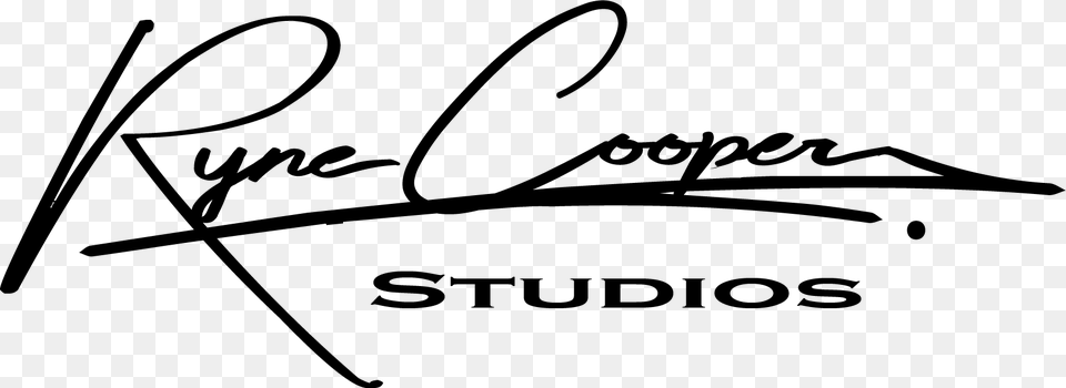 Ryne Cooper Studios Logo Black Calligraphy, Gray Free Png