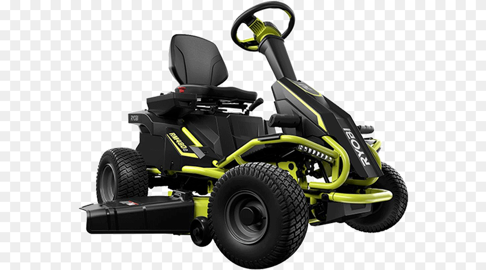 Ryobi 38 Inch Battery Electric Rear Engine Riding Lawn Electric Ride On Mower, Grass, Plant, Device, Lawn Mower Png Image
