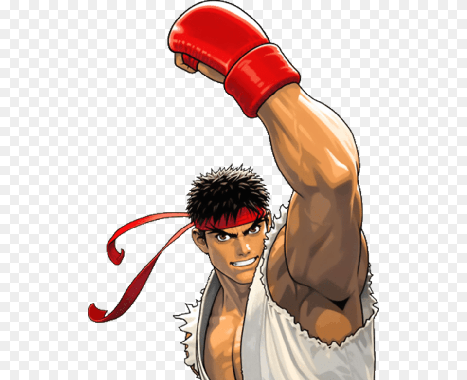 Ryu Cartoon Illustration Muscle Tatsunoko Vs Capcom Ultimate All, Adult, Face, Female, Head Png Image