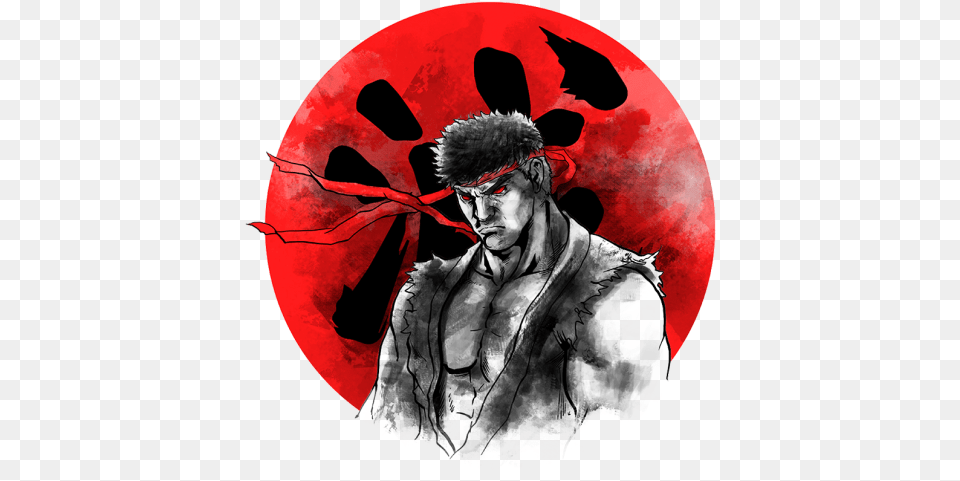 Ryu Circulo Rojo Illustration, Art, Adult, Male, Man Free Png Download