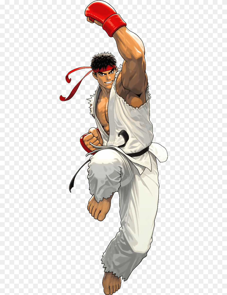 Ryu Doing His Dragon Punch As Seen In Tatsunoko Vs Ryu Street Fighter, Adult, Person, Man, Male Free Transparent Png