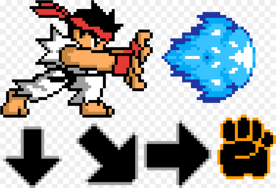 Ryu Hadouken Pixel Art, Qr Code Free Png