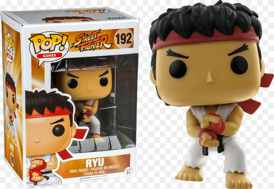 Ryu Us Exclusive Pop Vinyl Figure Funko Pop Street Fighter, Plush, Toy, Face, Head Free Png
