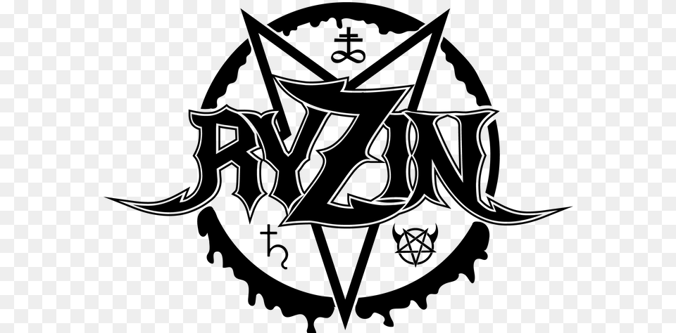 Ryzin Wrestling Logo Satanic Symbols, Gray Png Image