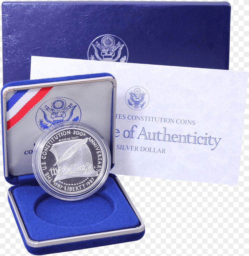 S Constitution Bicentennial Proof Commem 90 Silver Silver, Business Card, Paper, Text, Hockey Free Png