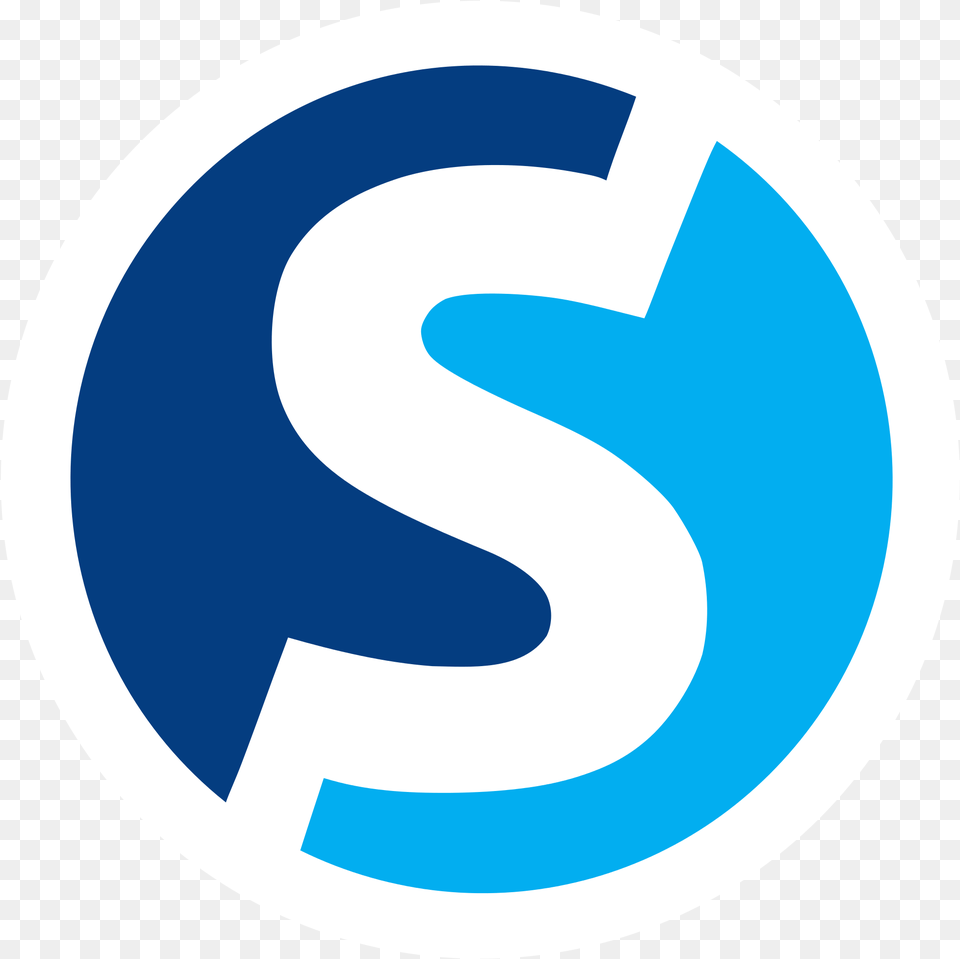 S Logos 5 Image Blue S With White Line Through It Logo, Disk, Symbol, Text Free Png Download