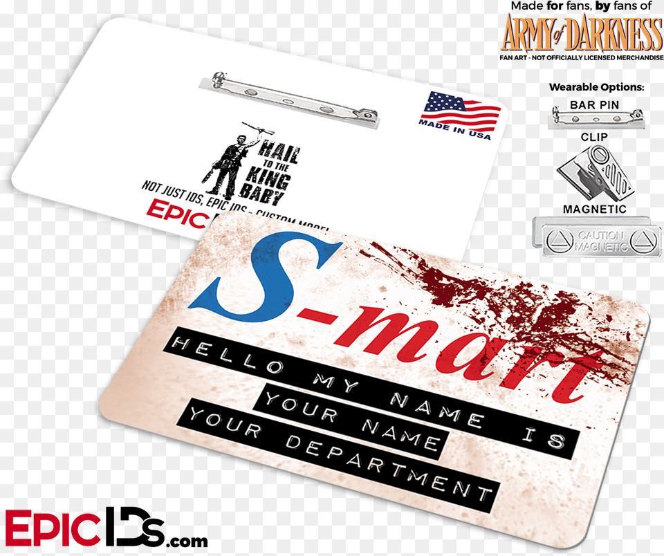 S Mart Army Of Darkness General Supply, Text, Person, Business Card, Paper Png Image