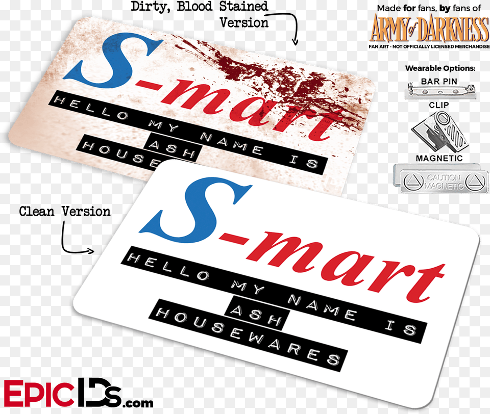 S Mart Ash Williams Army Of Darkness Evil Dead S Mart Tag, Text, Business Card, Paper, Credit Card Free Png Download