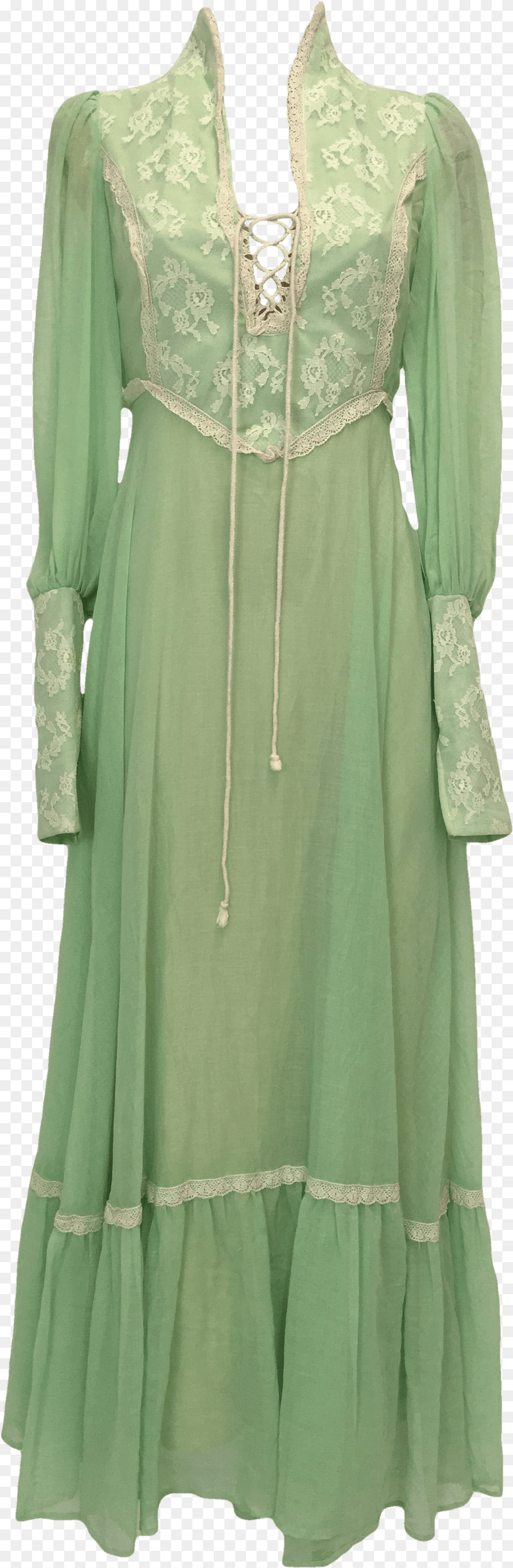 S Mint Green And Lace Prairie Dress One Piece Garment, Blouse, Clothing, Sleeve, Long Sleeve Free Png Download