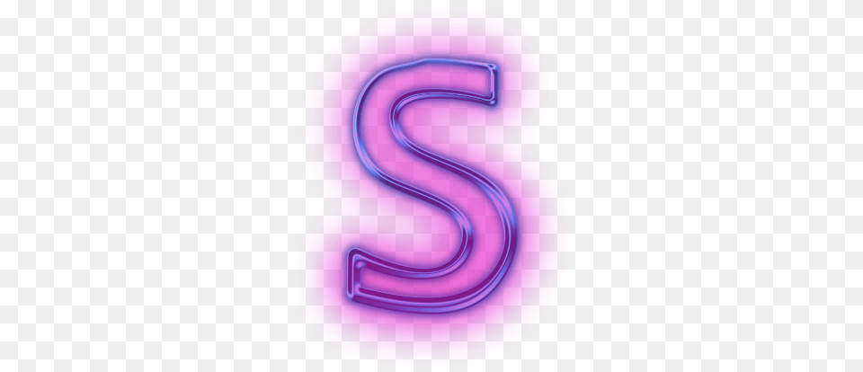 S Neon Mor Harf Neon Letter S, Light, Purple, Text, Symbol Free Png Download