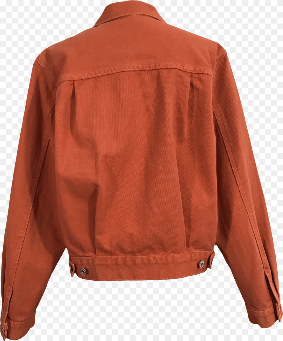 S Orange Denim Jacket By Guess Leather Jacket, Blazer, Clothing, Coat, Leather Jacket Free Png Download