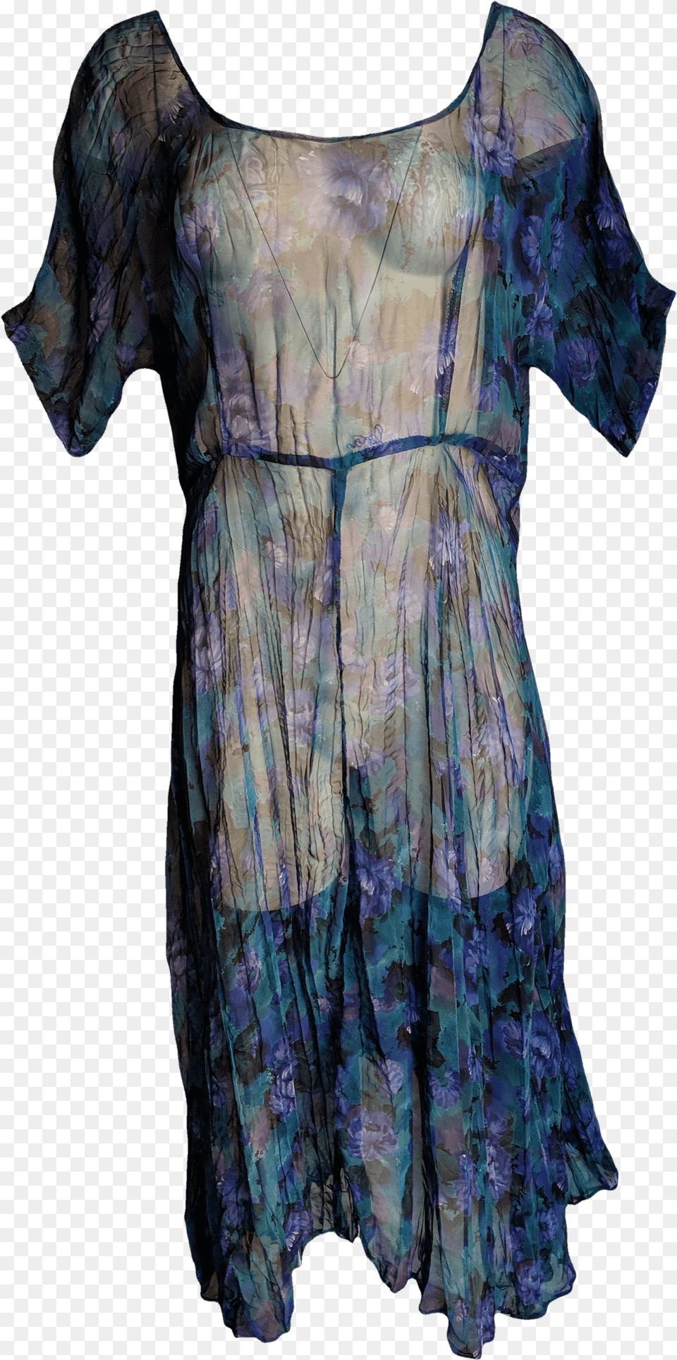 S Purple And Black Sheer Floral Dress By Dona Jean Day Dress, Blouse, Clothing, Adult, Person Free Transparent Png