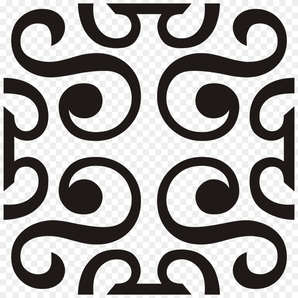 S Shaped Square Ornament Black Clipart, Pattern, Home Decor, Dynamite, Weapon Free Png Download