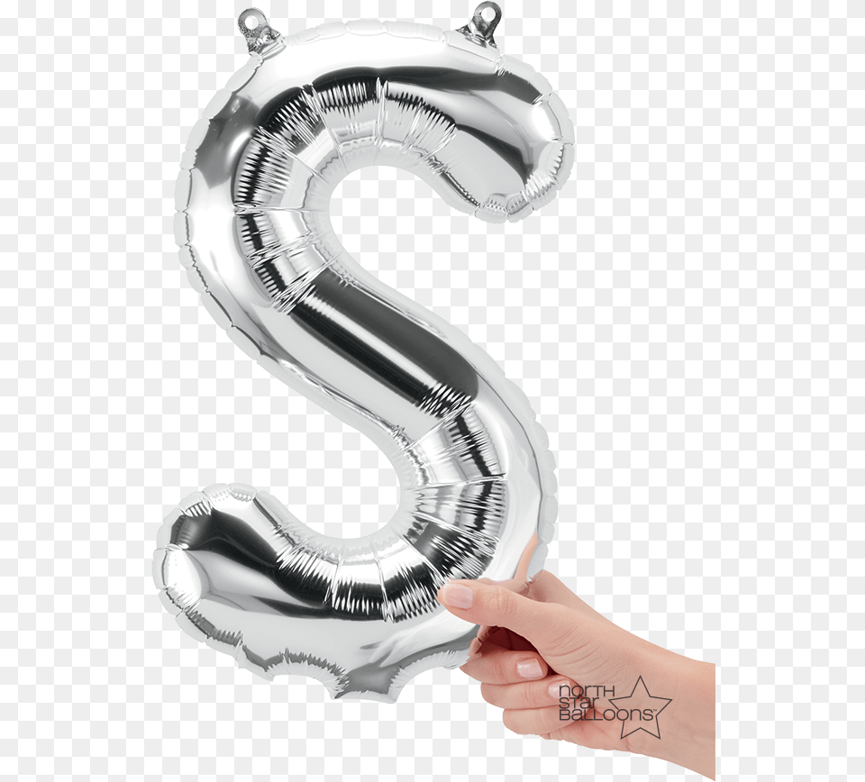 S Silver Letter Rose Gold Foil Balloon, Text, Number, Symbol, Aluminium Free Transparent Png