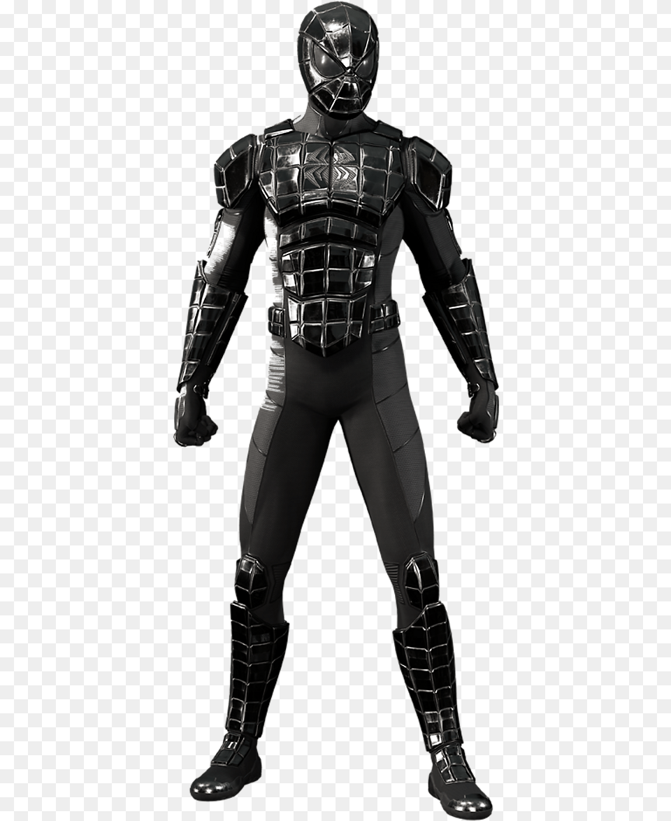 S Spider Man Wiki Spider Man Black Armor, Person, Clothing, Footwear, Shoe Png Image