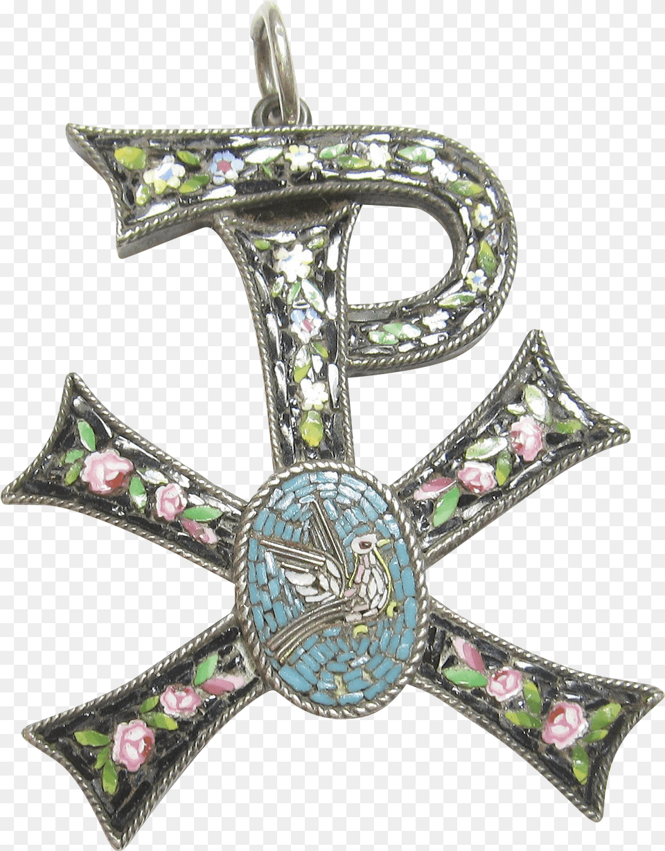 S Victorian Sterling Silver Micro Mosaic Bird Cross, Accessories, Jewelry, Chandelier, Lamp Free Png Download
