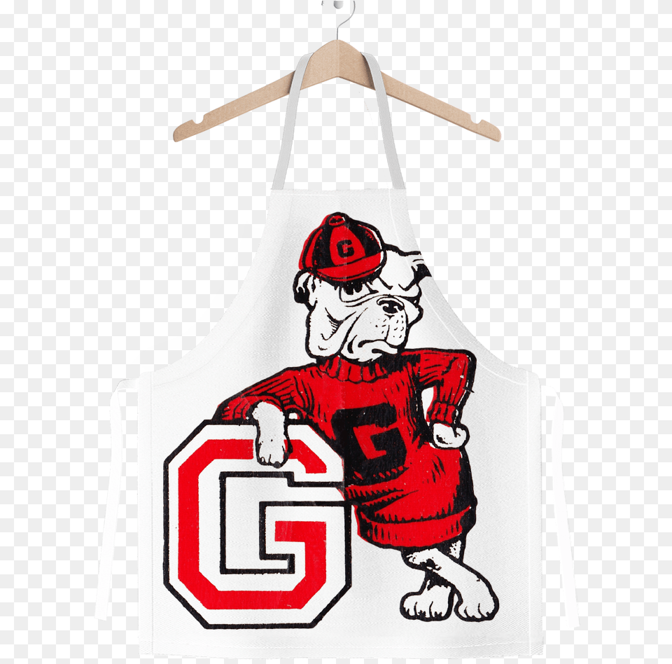 S Vintage Georgia Bulldog Classic Sublimation Vintage Georgia Bulldogs Logo, Person, Apron, Clothing, Head Free Png Download