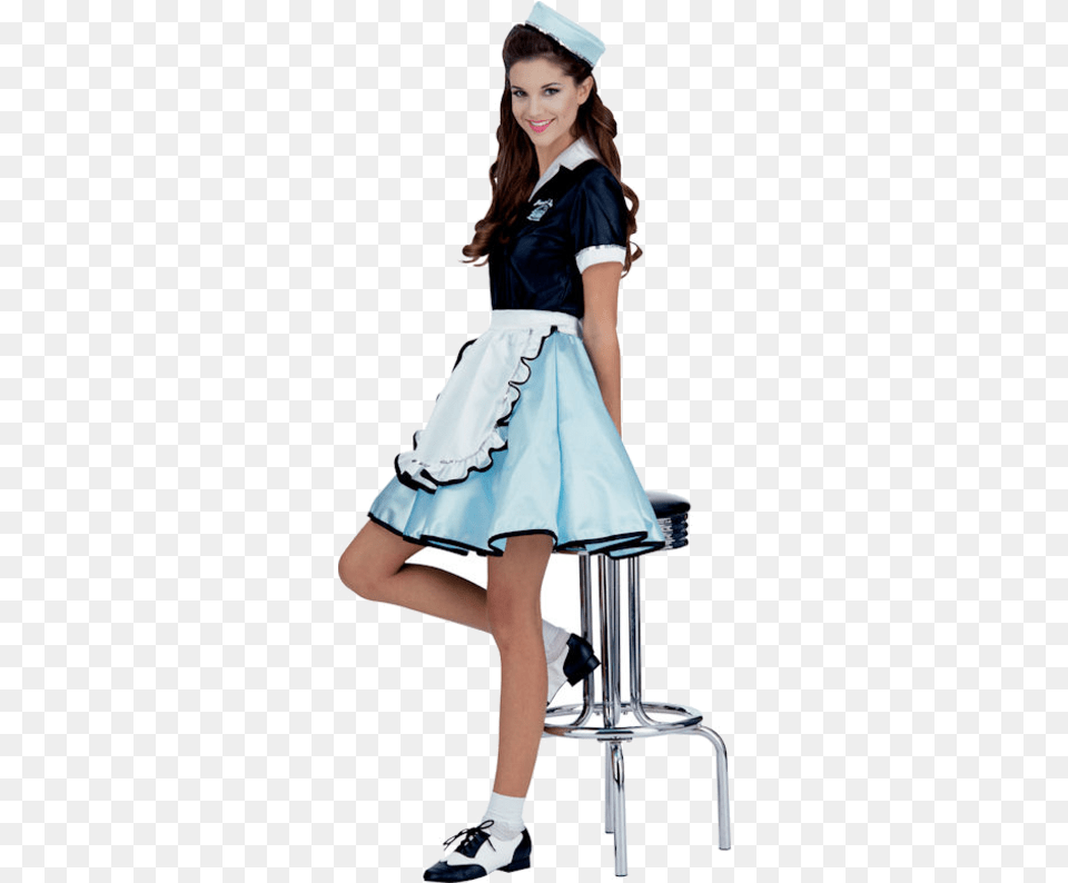 S Waitress Kids Costume 2018 Halloween Costumes For Car Hop Girl Halloween Costume, Clothing, Person, Skirt, Shoe Png Image