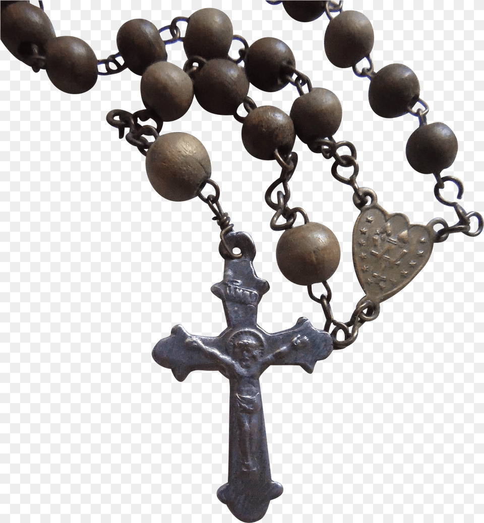 S Wood Bead With Christian Cross, Accessories, Symbol, Prayer, Prayer Beads Free Transparent Png