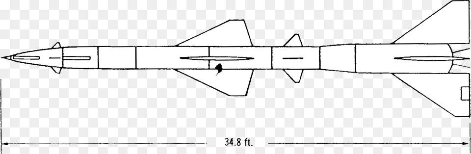 Sa 2 Guideline Mod I Ii Surface To Air Missile Monochrome, Ammunition, Weapon, Aircraft, Airplane Free Transparent Png