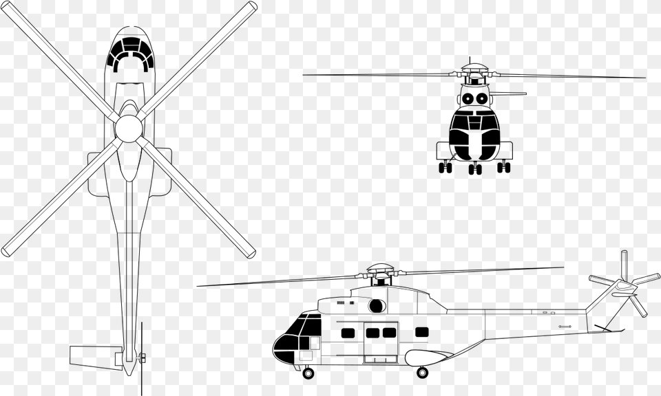 Sa 330 Puma Blueprint Eurocopter As332 Super Puma Design, Appliance, Ceiling Fan, Device, Electrical Device Png Image